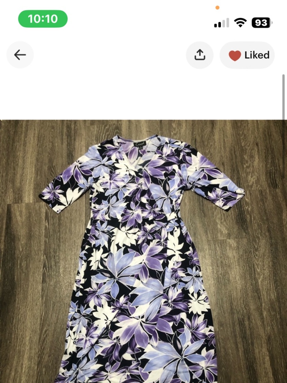 Connected Purple Floral Faux Wrap Midi Dress | O-Ring Waist | Size 8
Runs large